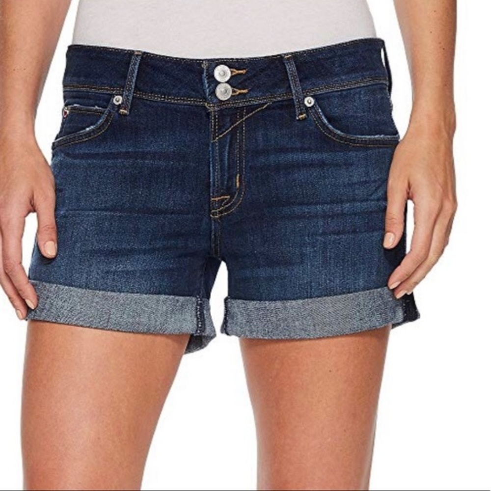 Hudson Croxley Mid Thigh Rolled Cuff Jean Shorts